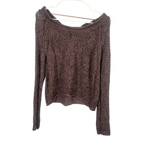 Free People Loose Knit Slouchy Open Weave Beach Relaxed Sweater XS